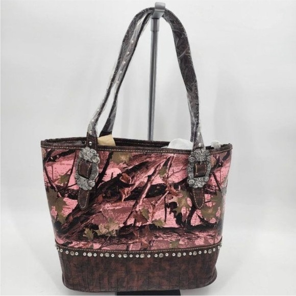 Montana West Western Buckle Collection pink camo/woodland (flawed) see pic - Picture 2 of 11